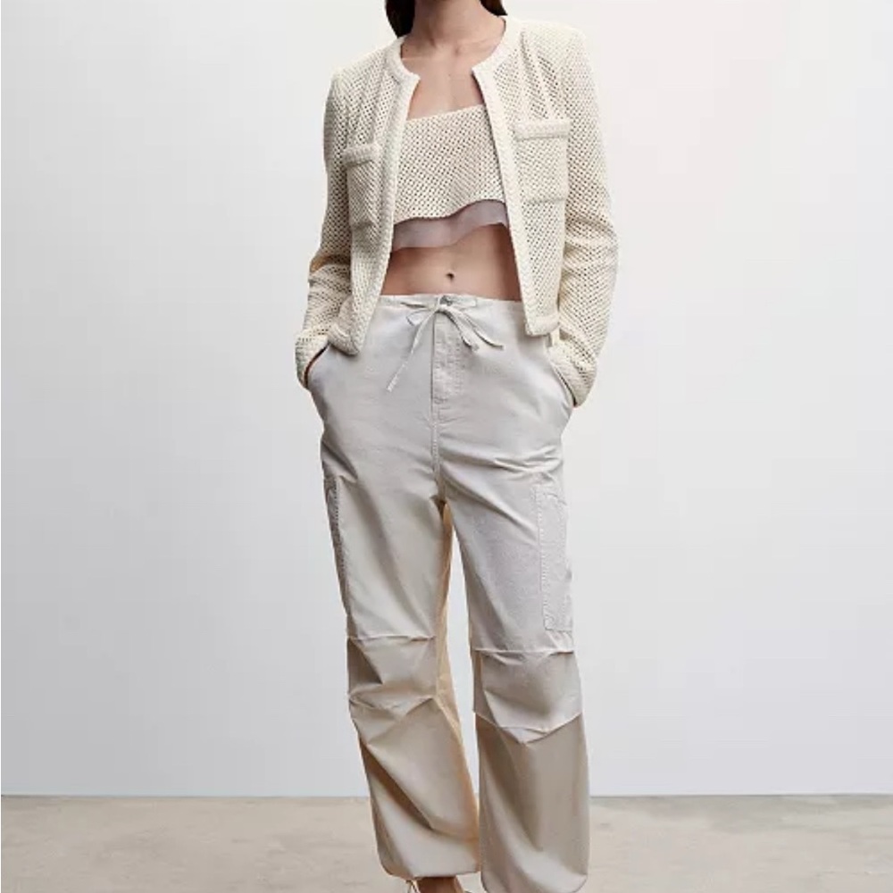 Mango Cream Women's Openwork Knitted Jacket | Size: XS